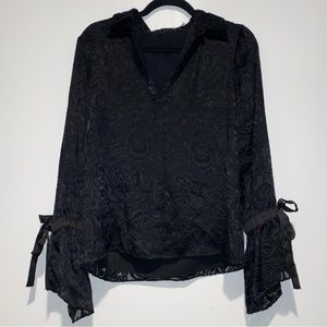 NWT Alice and Olivia Black Lace Blouse